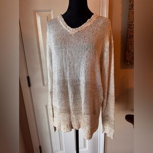 Liz Claiborne Women's Sequined Shine Sand Combo Sweater NWT